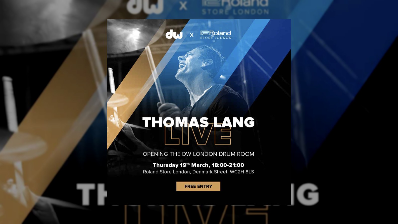 Legendary Drummer Thomas Lang to Open DW London